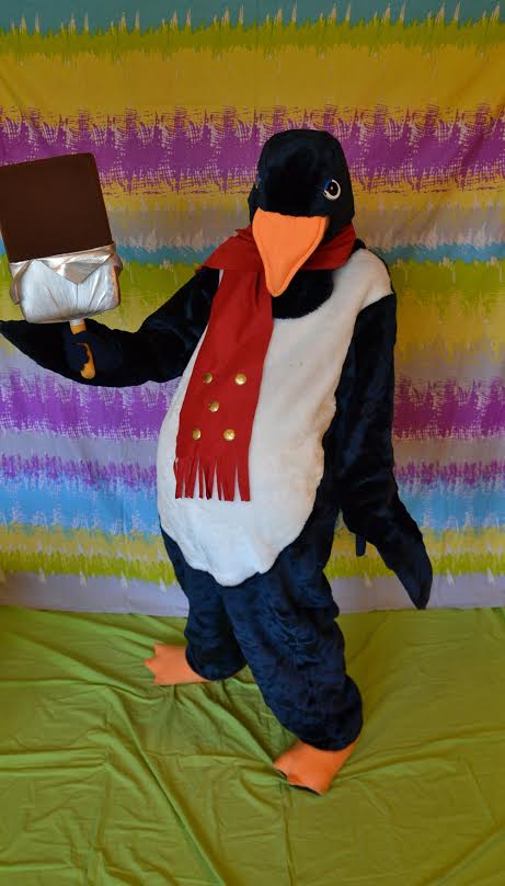 Mascot: Costume of a Penguin with Ice-Cream