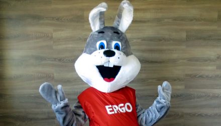 ERGO’s mascot: Grey hare costume