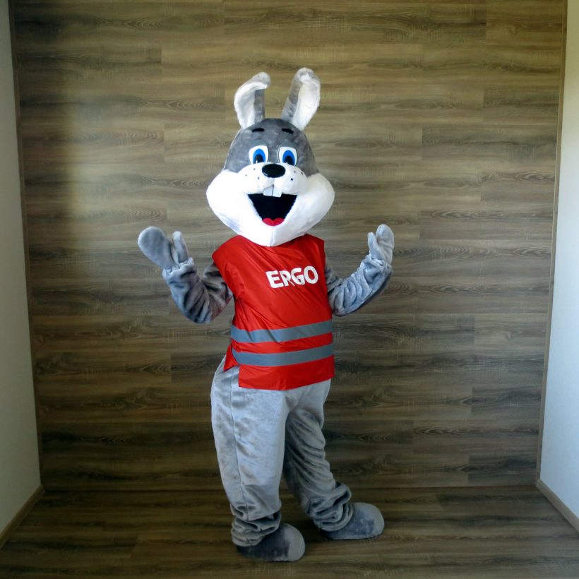 ERGO’s mascot: Grey hare costume