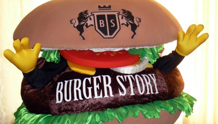 Burger Story’s mascot: Burger costume