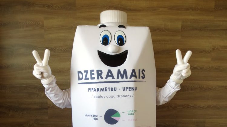 Dabas Dots’s mascot: Dzeramais costume