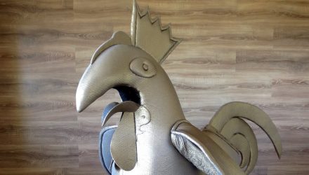 JCI Latvia’s mascot: The Riga rooster costume