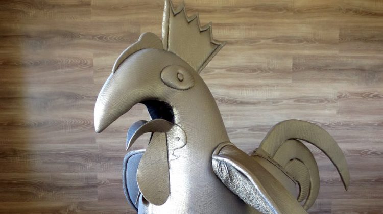 JCI Latvia’s mascot: The Riga rooster costume